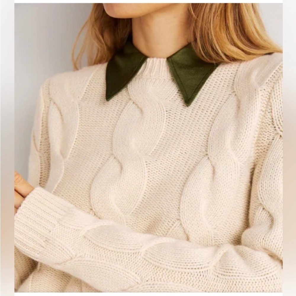 Boden Sweater Cable Knit in Warm Ivory Crewneck - Picture 5 of 6
